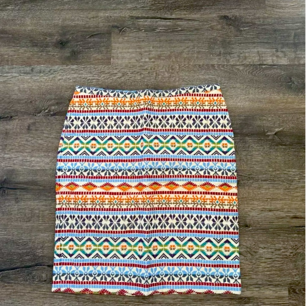 Stetson Skirt Embroidered Colorful Skirt - Knee Length